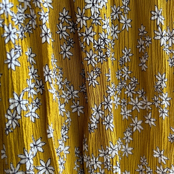 Patrons of peace dress crinkle with smocked top. Sz M. Mustard tone long sleeve - Picture 2 of 5